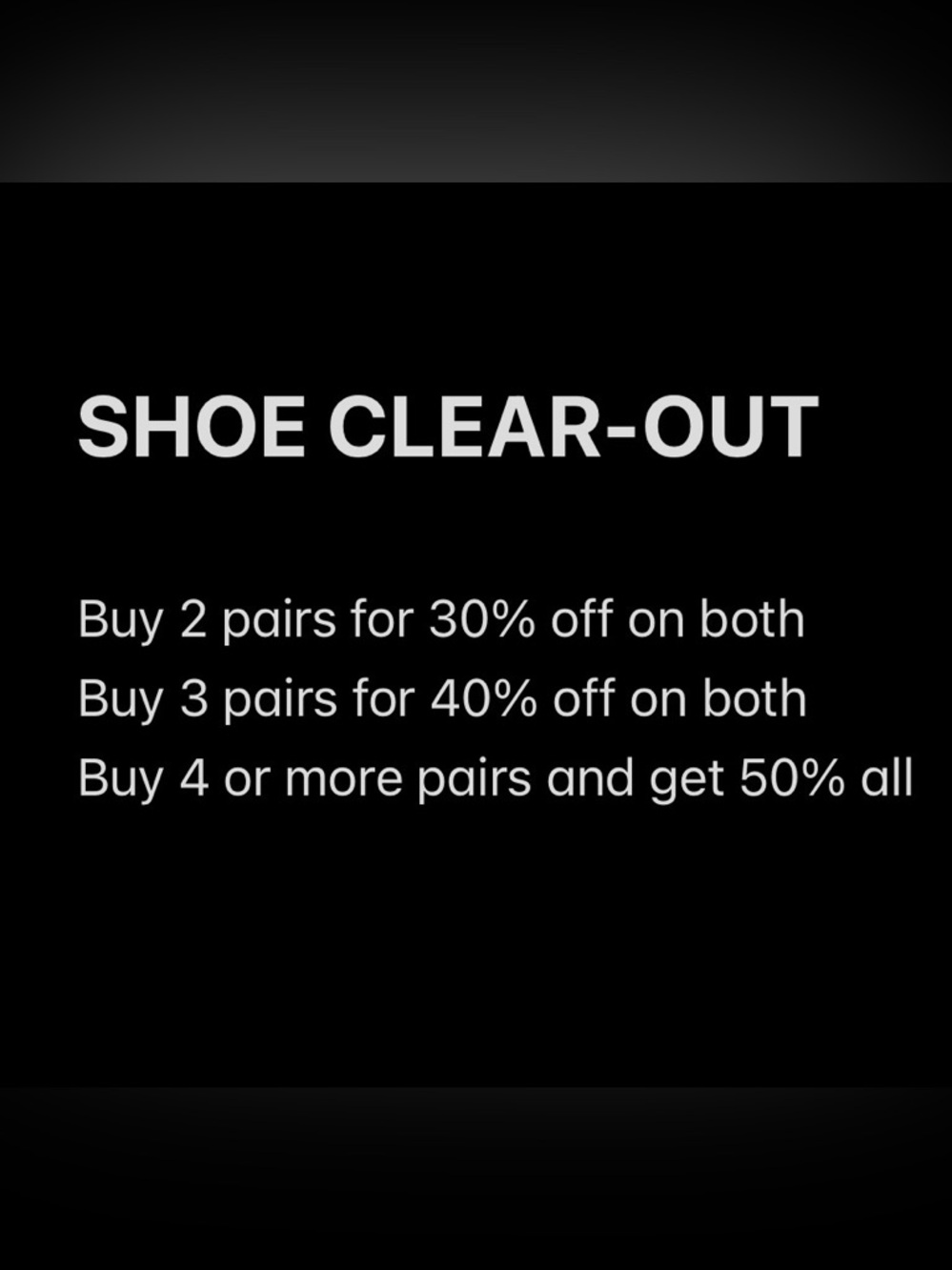 Shoe sale